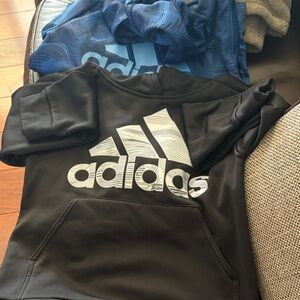 Adidas Kids Black and White Logo Hoodie